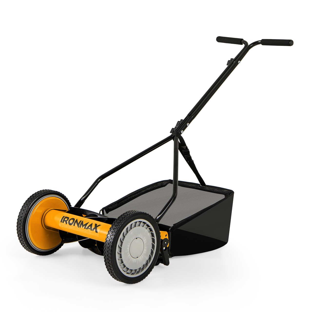 Manual Reel Push Lawn Mower 14 Inch Cutting Width 4 Height Adjustment